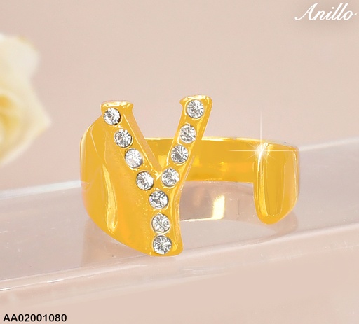 [AA02001080] ANILLO DOR ZIRC LETRA"Y" RA529-305