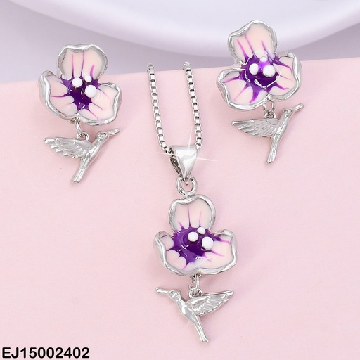 [EJ15002402] SET PLAT FLOR ESMALTADA SE595-9