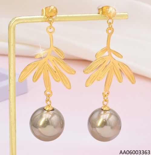 [AA06003363] ARETES DOR HOJITAS/ ESFERA DOR COLGANTE EA1168-45