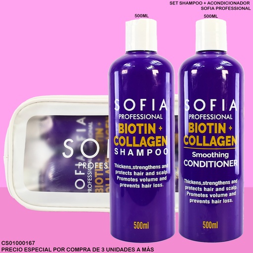 [CS01000167] SET SHAMPOO+ACOND. BIOTIN SOFIA PROFESIONAL 500ML