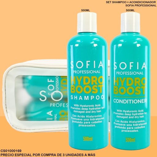 [CS01000169] SET SHAMPOO+ACOND. HYDRO BOOST SOFIA PROFESIONAL 500ML