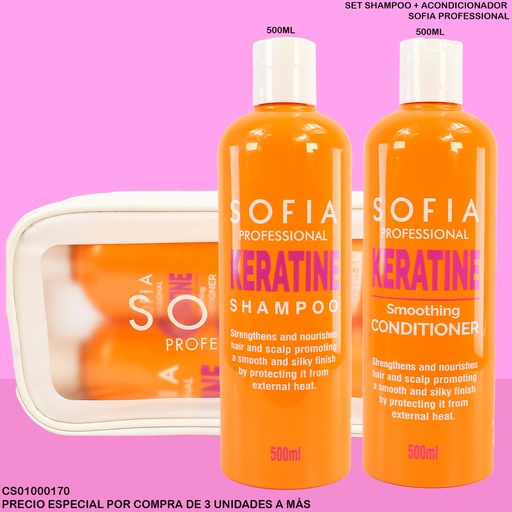 [CS01000170] SET SHAMPOO+ACOND. KERATINE SOFIA PROFESIONAL 500ML
