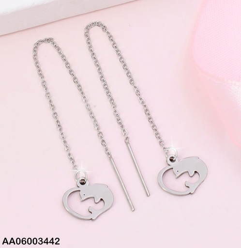 [AA06003442] ARETES PLAT.VIOLADORAS SILUETA DELFIN P6546
