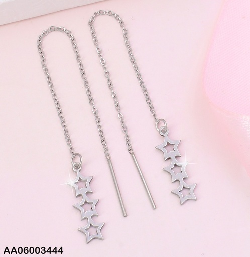 [AA06003444] ARETES PLAT.VIOLADORAS 3 CROQUI ESTRELLAS VERT.A8559