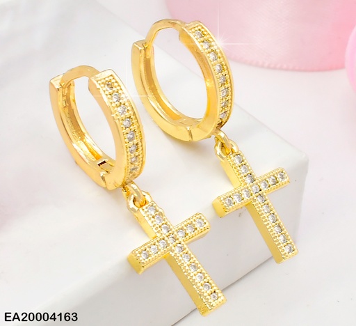 [EA20004163] ARETES HUGGIES ZIRCONIAS,CRUZ COLGANTE ZIRC.W2897