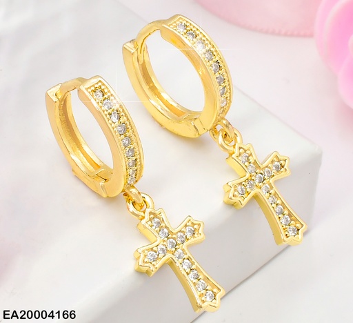 [EA20004166] ARETES HUGGIES ZIRCONIAS,CRUZ ANT.COLGANTE ZIRCONIAS W2912