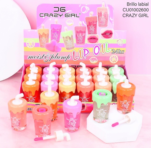 [CU01002600] LIP OIL CRAZY GIRL VASOS REFRESCO COL.SURTIDOS CG-89