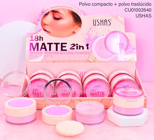 [CU01002640] BLUSH DOBLE COMPACTO/SUELTO USHAS 18H UF065-3