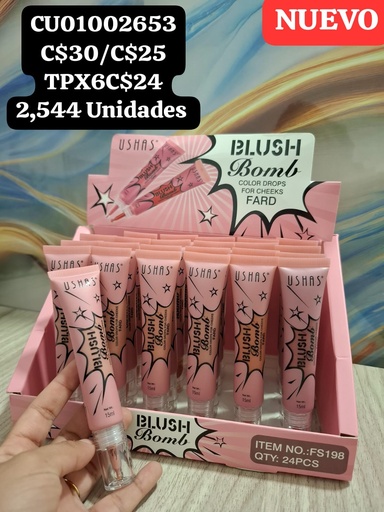 [CU01002653] BLUSH LIQUIDO BOMB FARD USHAS FS198 TONOS SURTIDOS