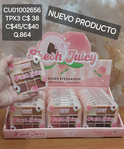 [CU01002656] PALETA 9 SOMBRAS FRESH JUICY USHAS UF030-2