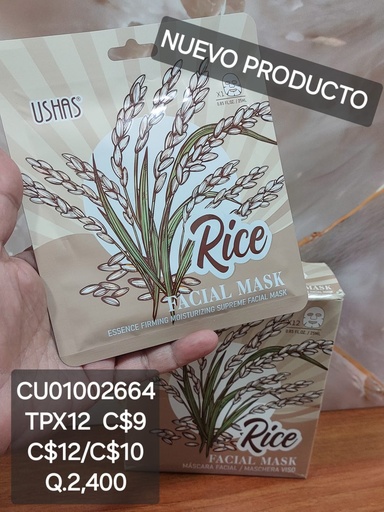 [CU01002664] MASCARILLA FACIAL USHAS RICE MK036