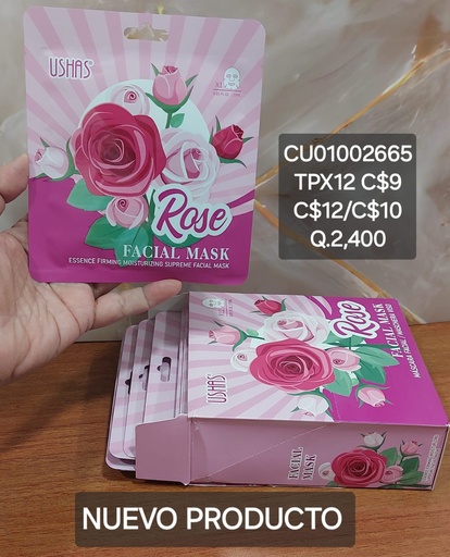 [CU01002665] MASCARILLA FACIAL USHAS ROSE MK037