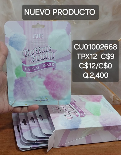 [CU01002668] MASCARILLA FACIAL USHAS COTTON CANDY HA441