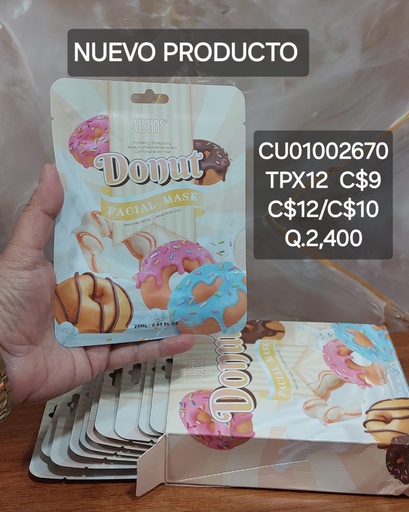 [CU01002670] MASCARILLA FACIAL USHAS DONUT HA443