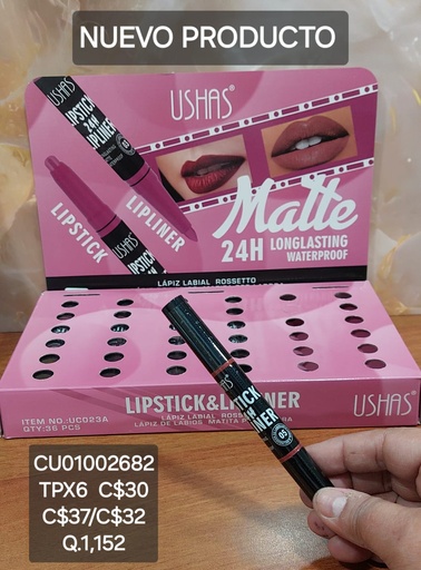 [CU01002682] LAPIZ LABIAL/DELINEADOR USHAS SURTIDOS UC023A