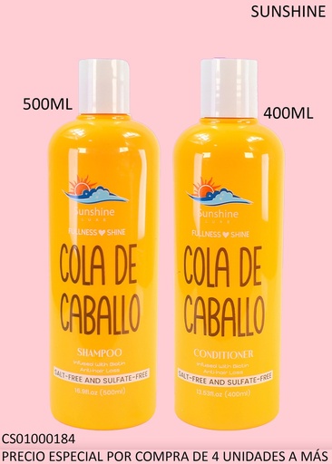[CS01000184] SET SHAMPOO 500 ML+ACONDICIONADOR 400 ML COLA DE CABALLO SU401 SUNSHINE