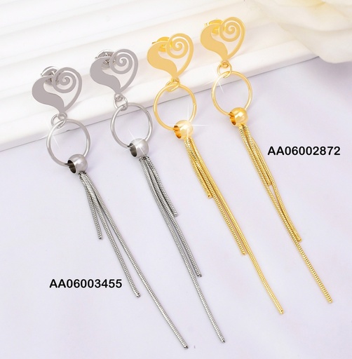 [AA06003455] ARETES PLAT.CORAZON ESPIRAL/CIRCULO/3 LINEAS K6816-123