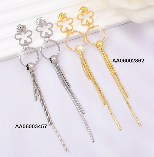 [AA06003457] ARETES PLAT.CROQUI FLOR 5 PET/CIRCULO/3 LINEAS K6820-123
