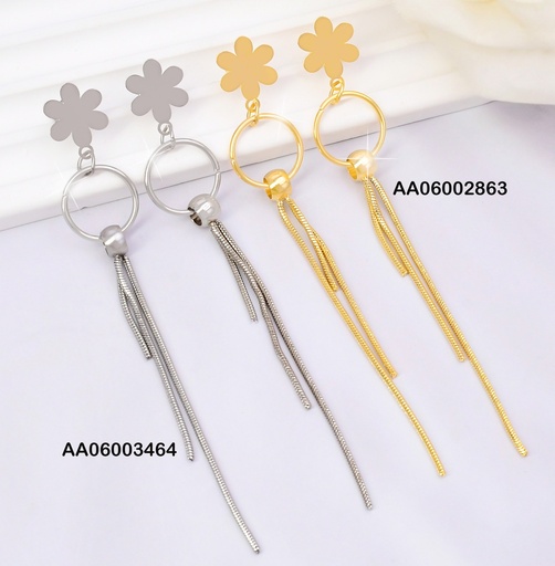 [AA06003464] ARETES PLAT.PLACA FLOR/CIRCULO/3 LINEAS K6827-123