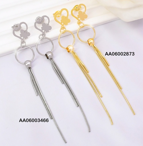 [AA06003466] ARETES PLAT.CORAZON-MARIPOSA/CIRCULO/3 LINEAS K6815-123