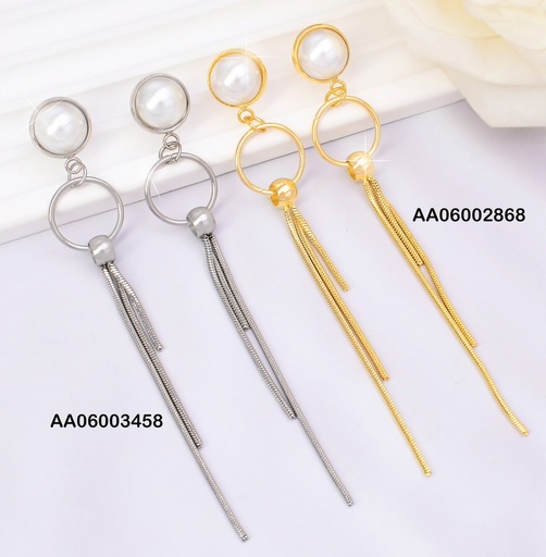 [AA06003458] ARETES PLAT.MEDIA PERLA/CIRCULO/3 LINEAS K6822-123