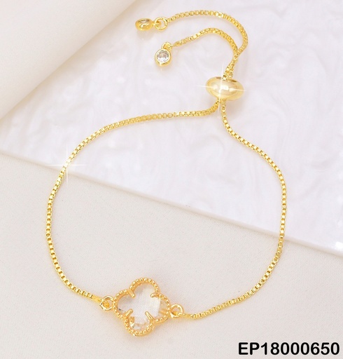 [EP18000650] PULSERA FINA CENTRO RD FLOR 4 PETALOS COL.SURT.N1543
