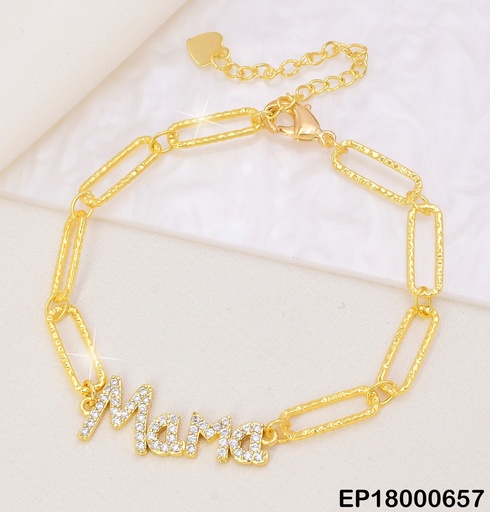 [EP18000657] PULSERA "MAMA"ZIRC. ESLABONES GR.002N706-827