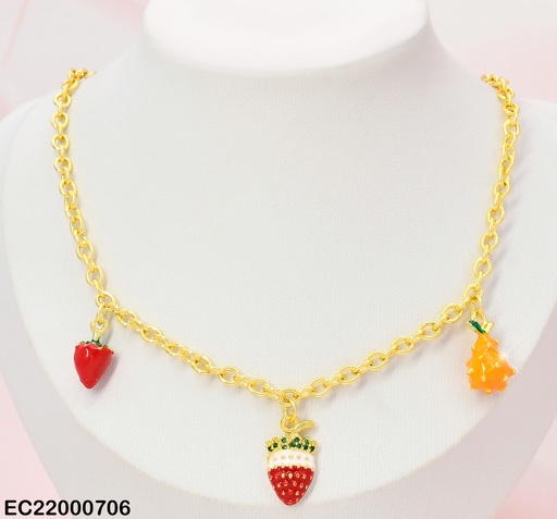 [EC22000706] CADENA DOR DIJES FRESAS/NONI  CE234-9