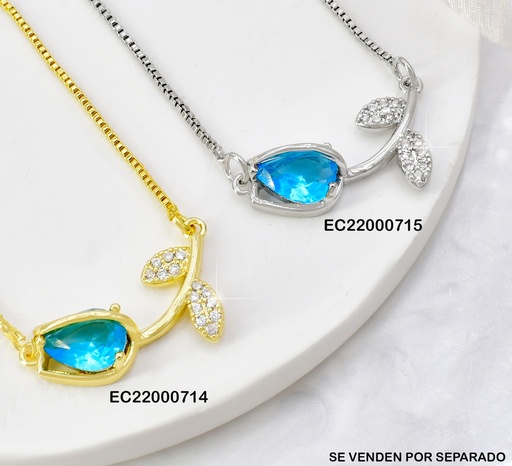 [EC22000714] CADENA DOR TULIPAN ZIRC. CELESTE CE210-314