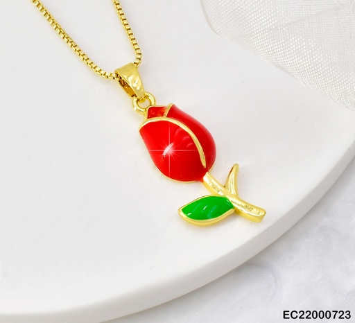 [EC22000723] CADENA DOR TULIPAN ROJO CE281-320
