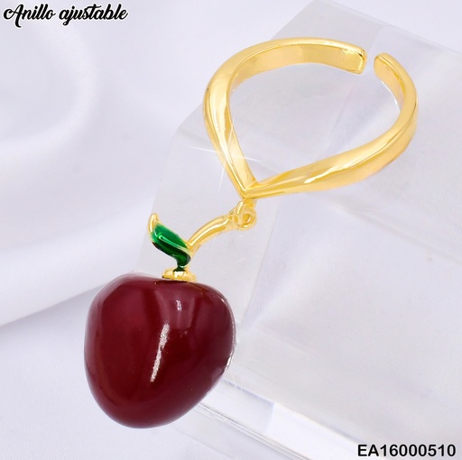 [EA16000510] ANILLO DOR MANZANA GR COLGANTE RE165-9