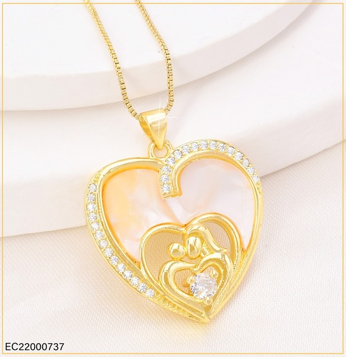 [EC22000737] CADENA FINA DIJE:CORAZON NACAR MADRE-HIJO NK9612