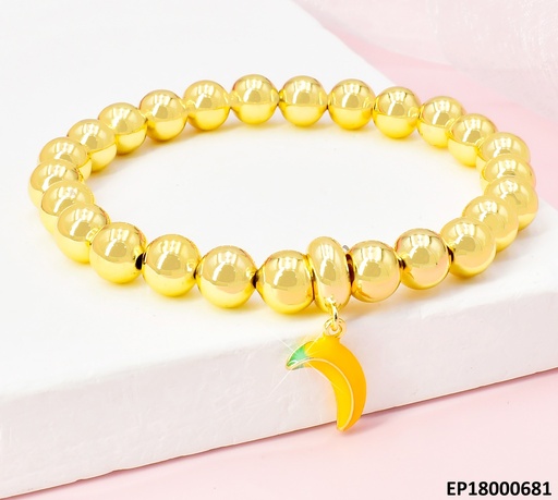 [EP18000681] PULSERA PELOTITAS DIJE:BANANA BE391-9 (CHE)