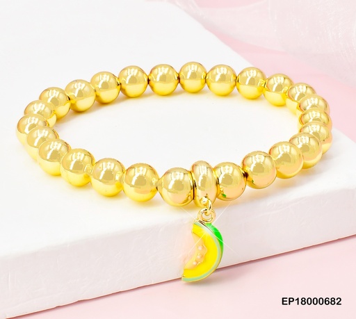 [EP18000682] PULSERA PELOTAS DORADAS DIJE:MELON BE395-9