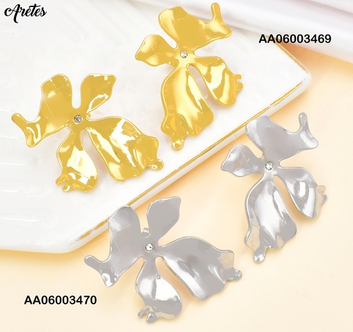 [AA06003470] ARETES PLAT PETALOS ALARGADOS IRREGULAR  EA851-1