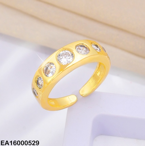 [EA16000529] ANILLO DOR 7 ZIRC RD INCRUSTADAS RE142-313