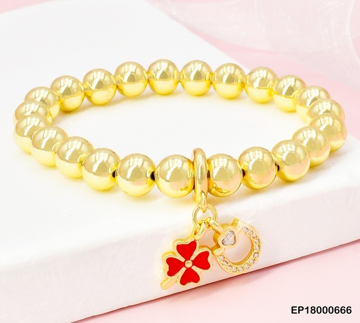 [EP18000666] PULSERA PELOTAS DIJE:TREBOL/GUIRNALDA BE368-294 (CHE)