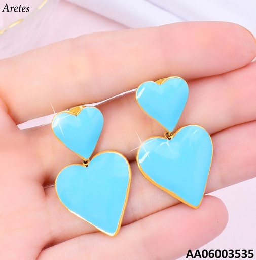 [AA06003535] ARETES 2 CORAZONES PQ/GR.CELESTES VD084721-207