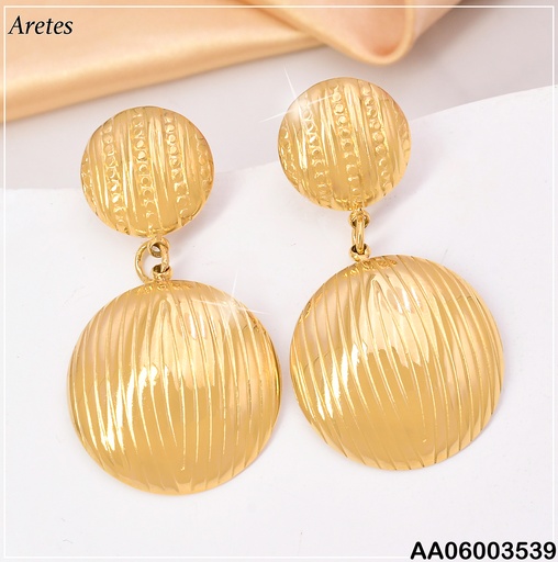 [AA06003539] ARETES DOR CIRC. PQ LINEAS PUNTEADAS/ CIRC. GR RAYAS VD084472-207