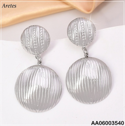 [AA06003540] ARETES PLAT CIRC. PQ LINEAS PUNTEADAS/ CIRC. GR RAYAS VD085464-207