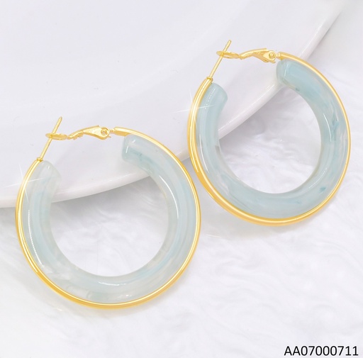 [AA07000711] ARGOLLA RESINA CELESTE C/DORADO VD084745-207