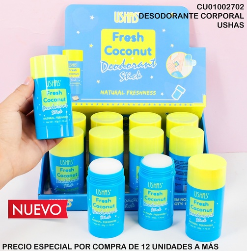 [CU01002702] DESODORANTE STICK USHAS FRESH COCONUT HA514 50G
