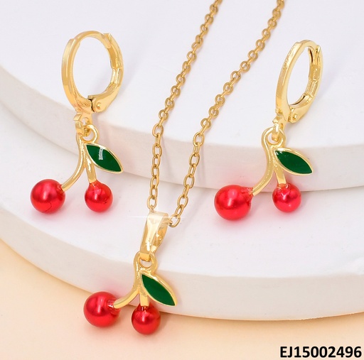 [EJ15002496] SET CEREZAS PQ/ ARETES HUGGIES F8964-205