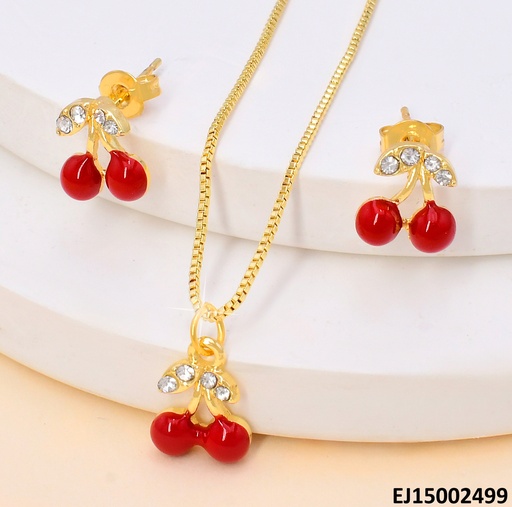 [EJ15002499] SET DOR CEREZAS PQ/ HOJITAS ZIRC./ K9468-410