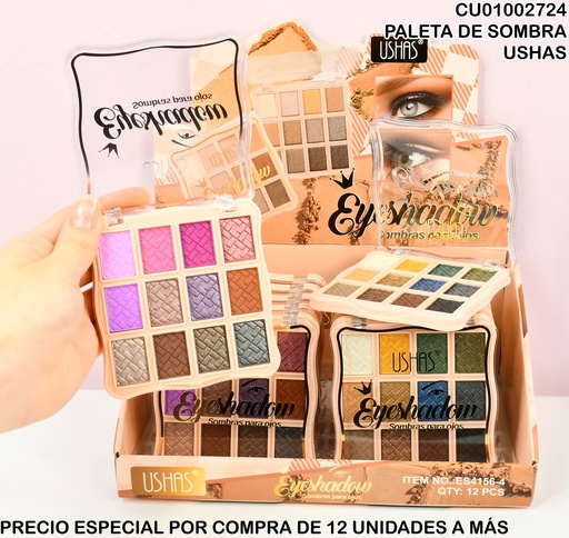 [CU01002724] PALETA 12 SOMBRAS USHAS TONOS SURT. ES4156-4