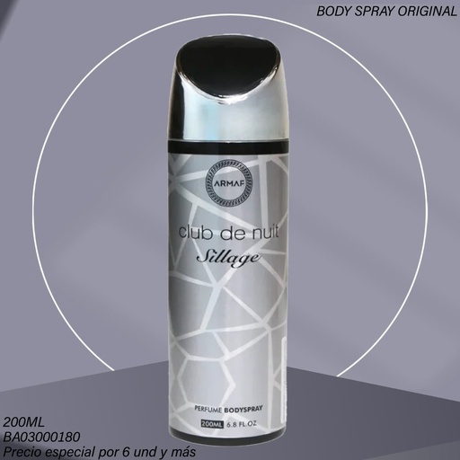 [BA03000180] BODY SPRAY ARMAF CLUB DE NUIT SILLAGE 200ML