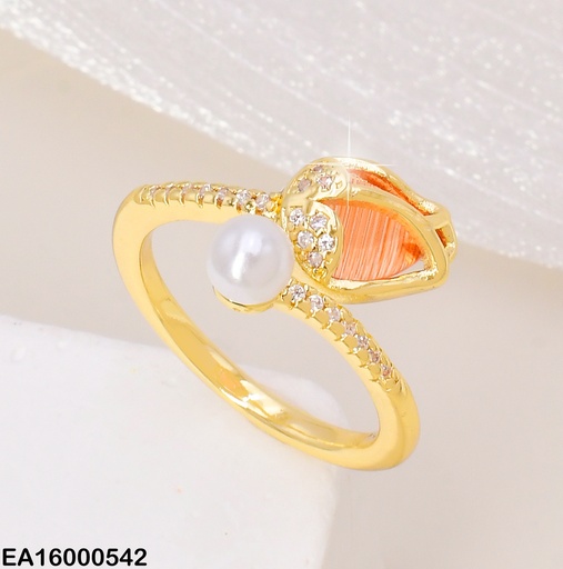 [EA16000542] ANILLO DOR TULIPAN NARANJA RE313-340 (TLP)