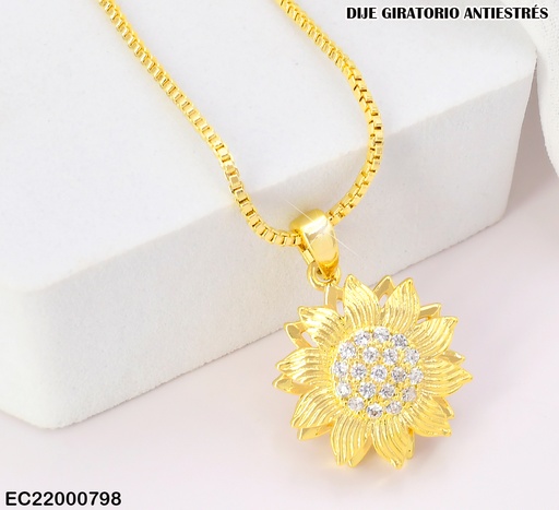 [EC22000798] CADENA DIJE DIJE FLOR CENTRO GR ZIRCONIAS CE341-333 (TLP)