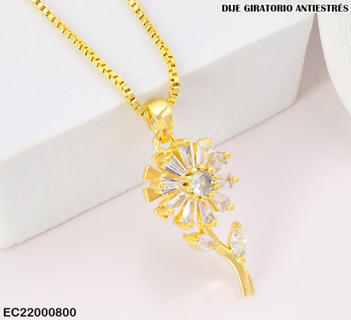 [EC22000800] CADENA DIJE DIJE FLOR ZIRC.TALLO LARGO CE343-333 (TLP)