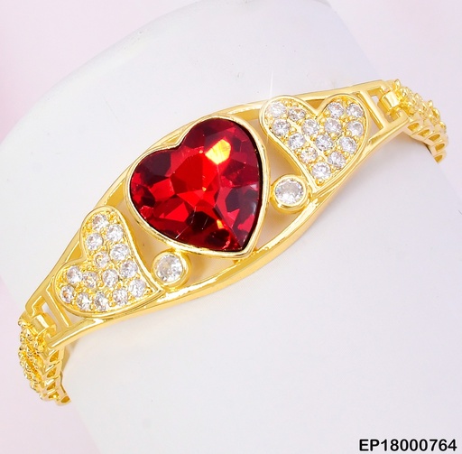 [EP18000764] PULSERA FLORES PQ.DOR. CENTRO 3💛❤️💛 F8518-212